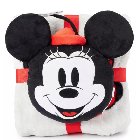 Disney Gray & Red Mickey Mouse Snowy Day Nogginz Pillow & Blanket - Picture 2 of 3